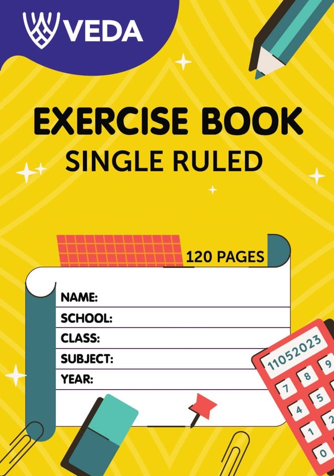 Cover of Veda A5 Exercise Book 120 Pages Single Ruled